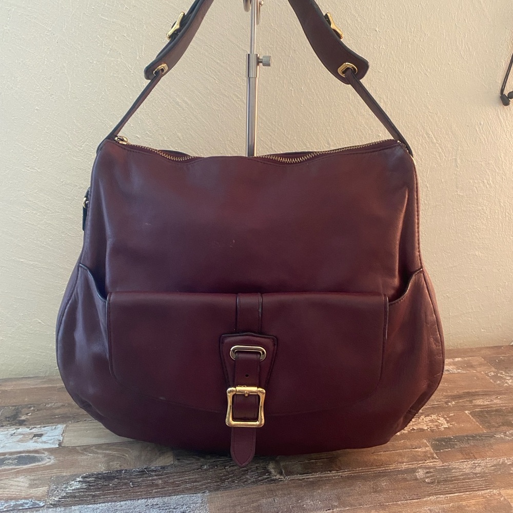 Lauren Ralph Lauren Deep Burgundy Shoulder Bag